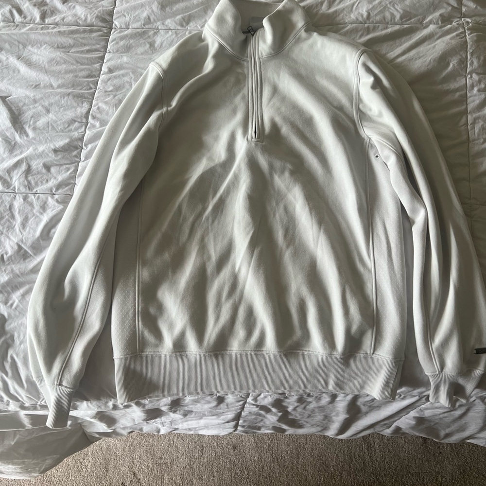 Nike Men's White Zip-Up Sweater
